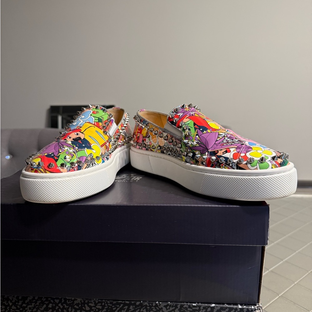 Christian Louboutin Multicolor Spiked Loafers